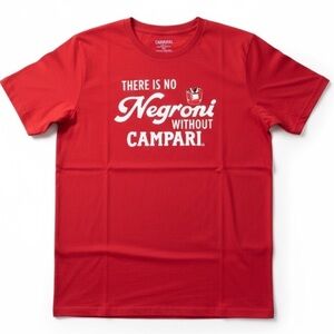 Campari There is no Negroni without Campari T-shirt Red NWOT